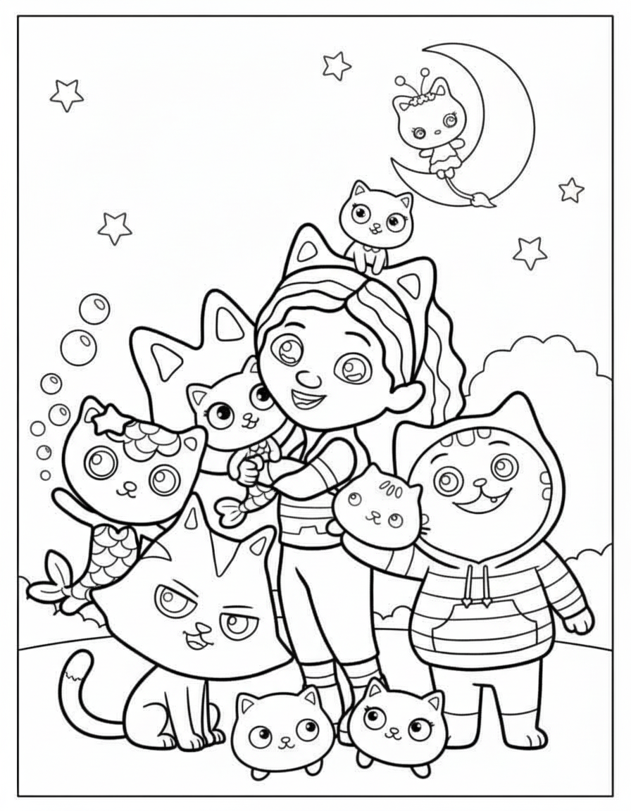 Gabby’s Dollhouse Celebrating Christmas – Gabby’s Dollhouse Coloring Page