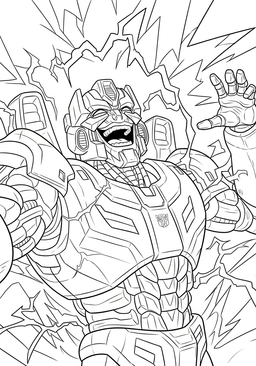 Galvatron crazy leader laughing villain coloring page