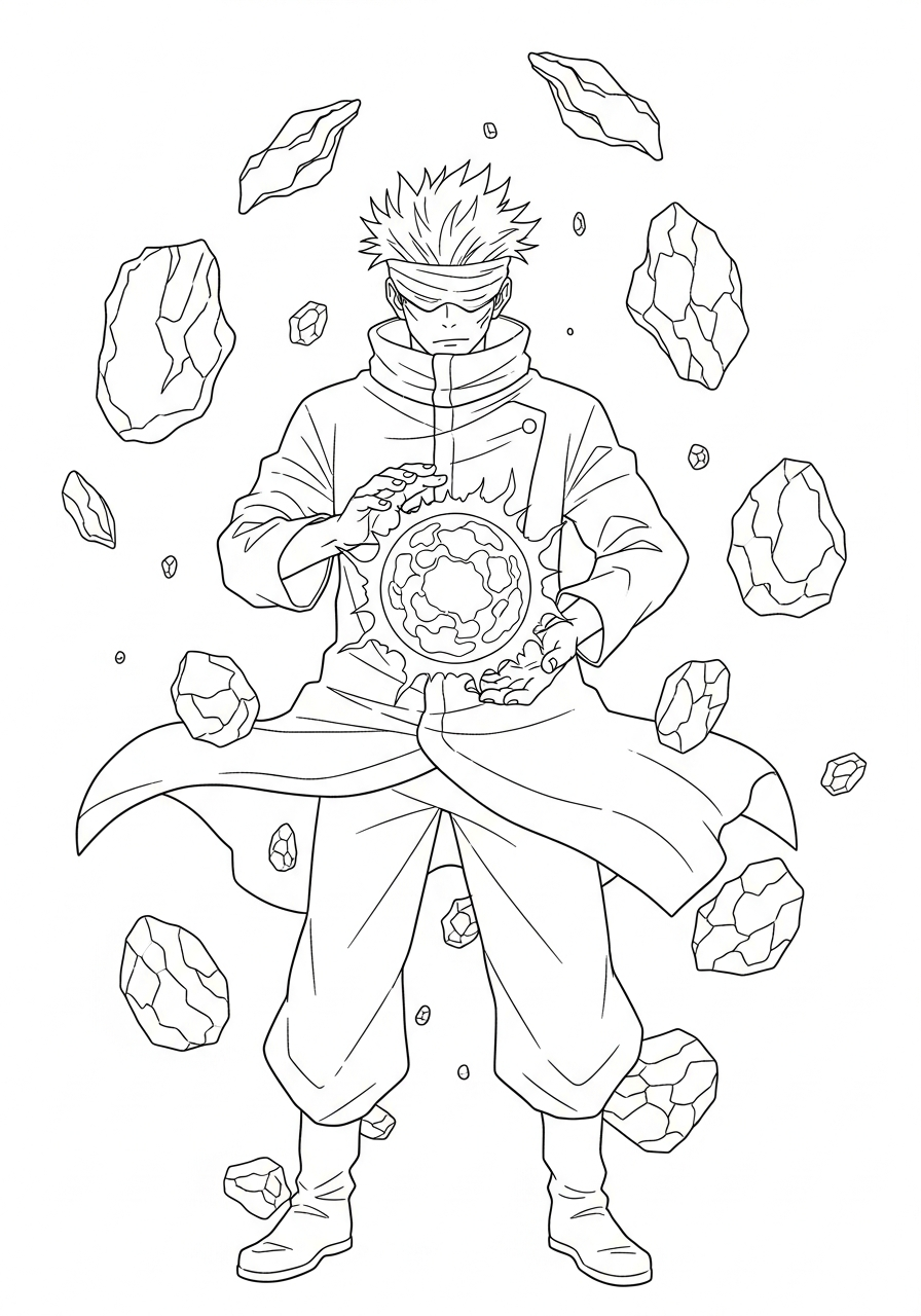 Satoru Gojo Coloring Pages 18 Gojo Cursed Technique Lapse Blue coloring page