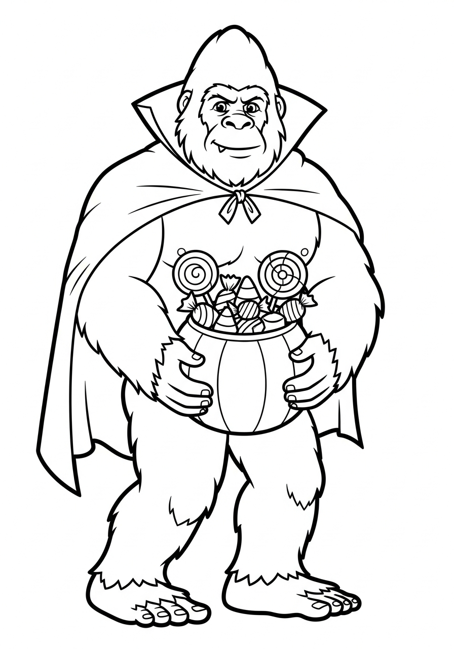 Bigfoot Coloring Pages 21 Halloween bigfoot trick or treat coloring page