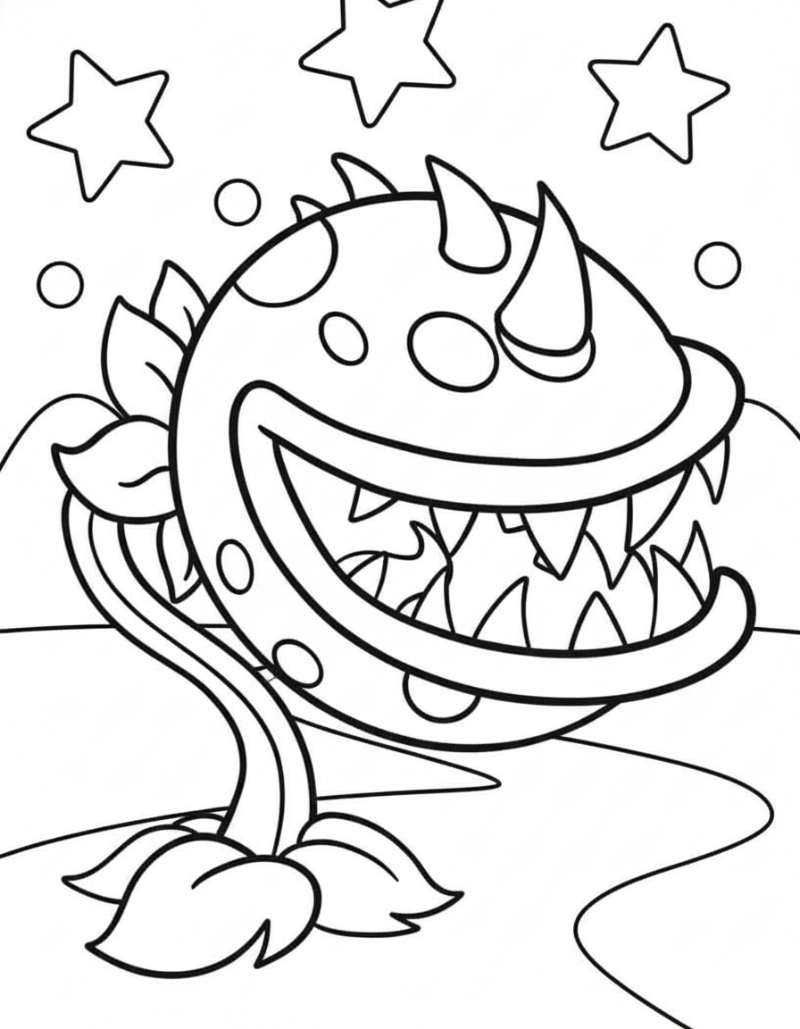 Hungry Chomper plant Plants vs. Zombies coloring page