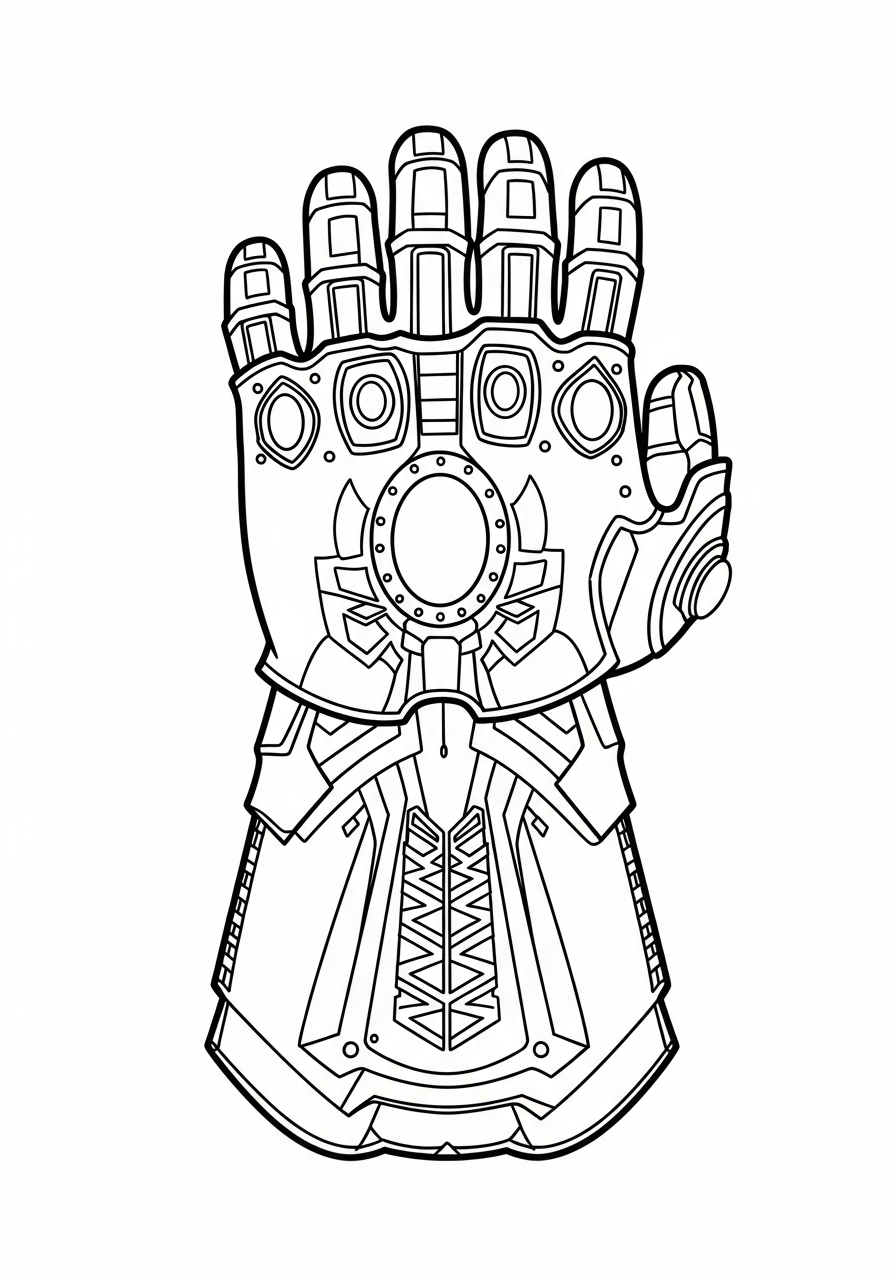 Infinity Gauntlet with all stones coloring page