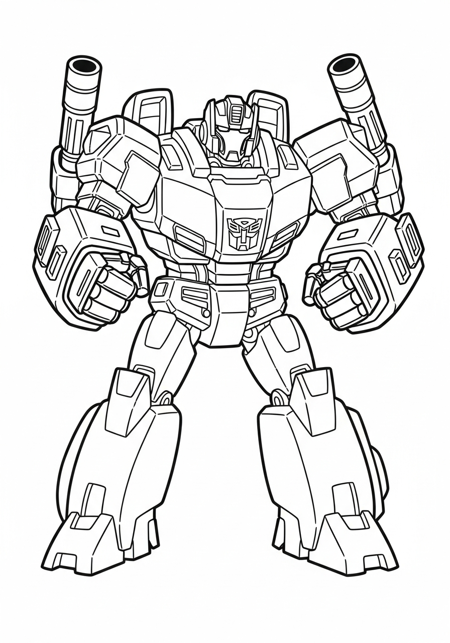 Ironhide heavy weapons autobot transformers coloring page