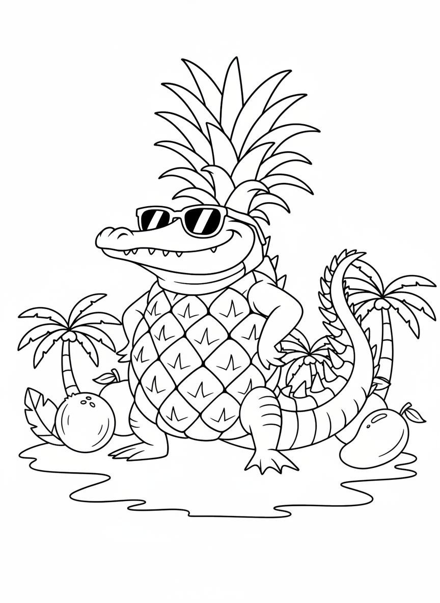 Italian Brainrot coloring page Crocodildo Penisini