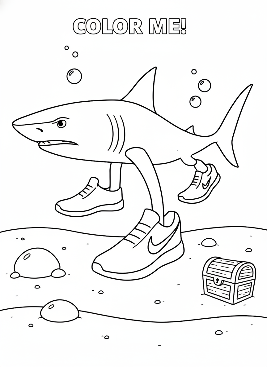 Italian Brainrot coloring page Tralalelo Tralala
