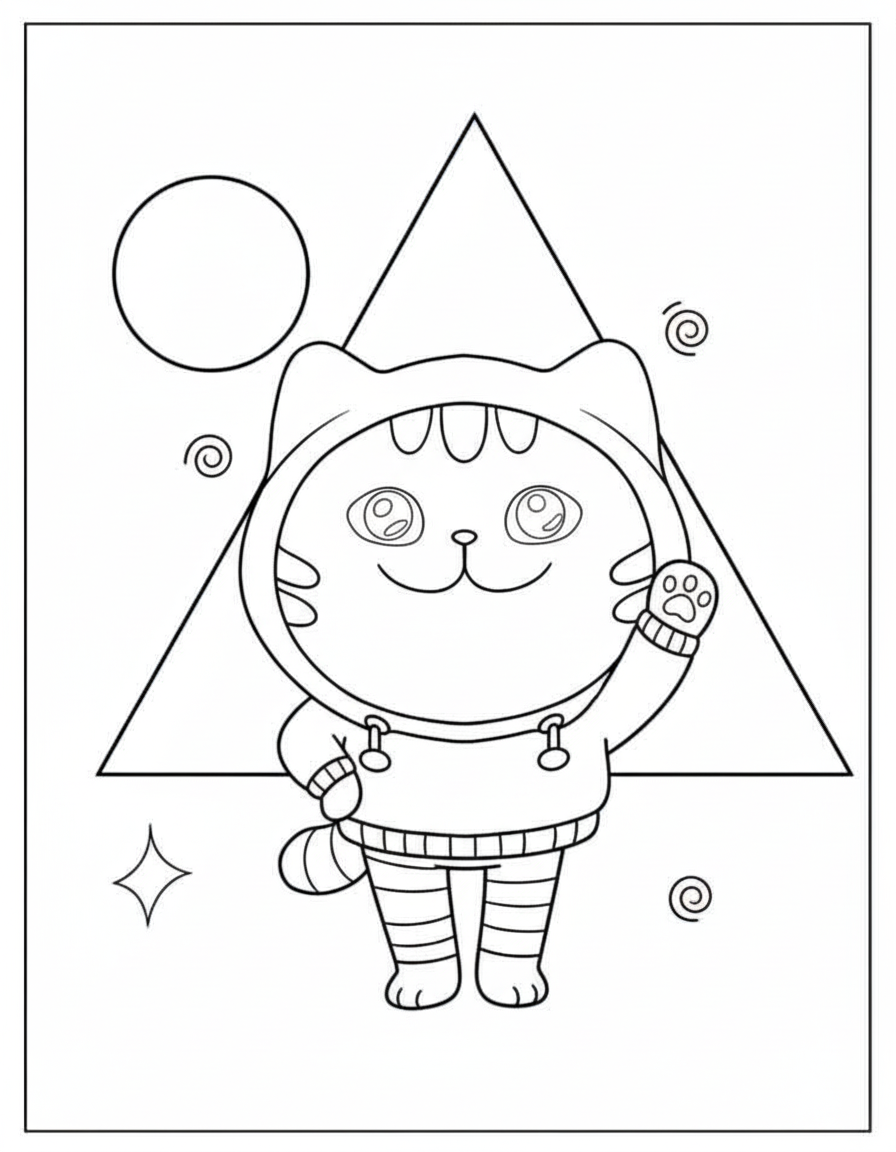 Kawaii DJ Catnip – Gabby’s Dollhouse Coloring Page