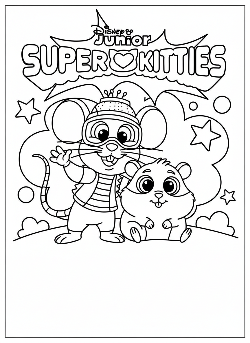 Lab Rat and hamster friend SuperKitties coloring page