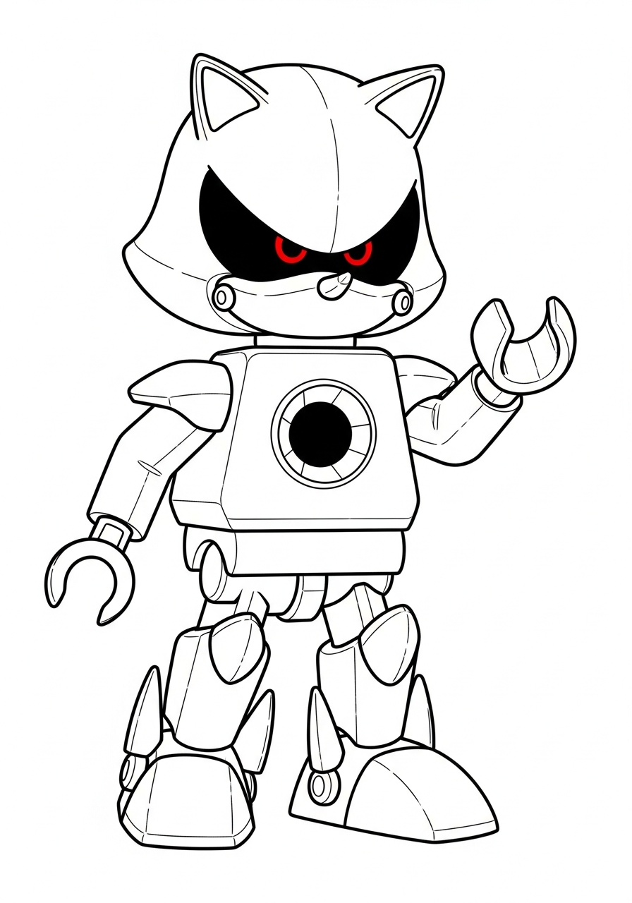Lego Metal Sonic minifigure coloring page