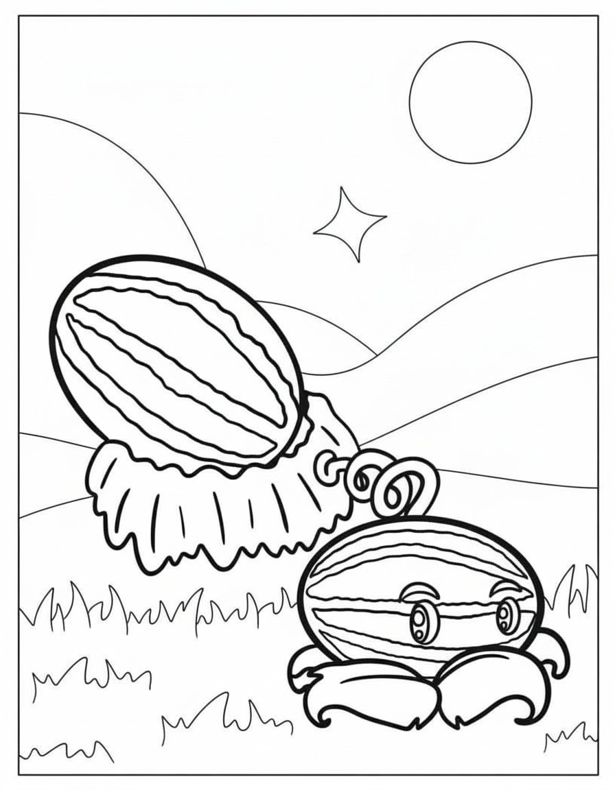 Melon Pult Plants vs Zombies coloring page