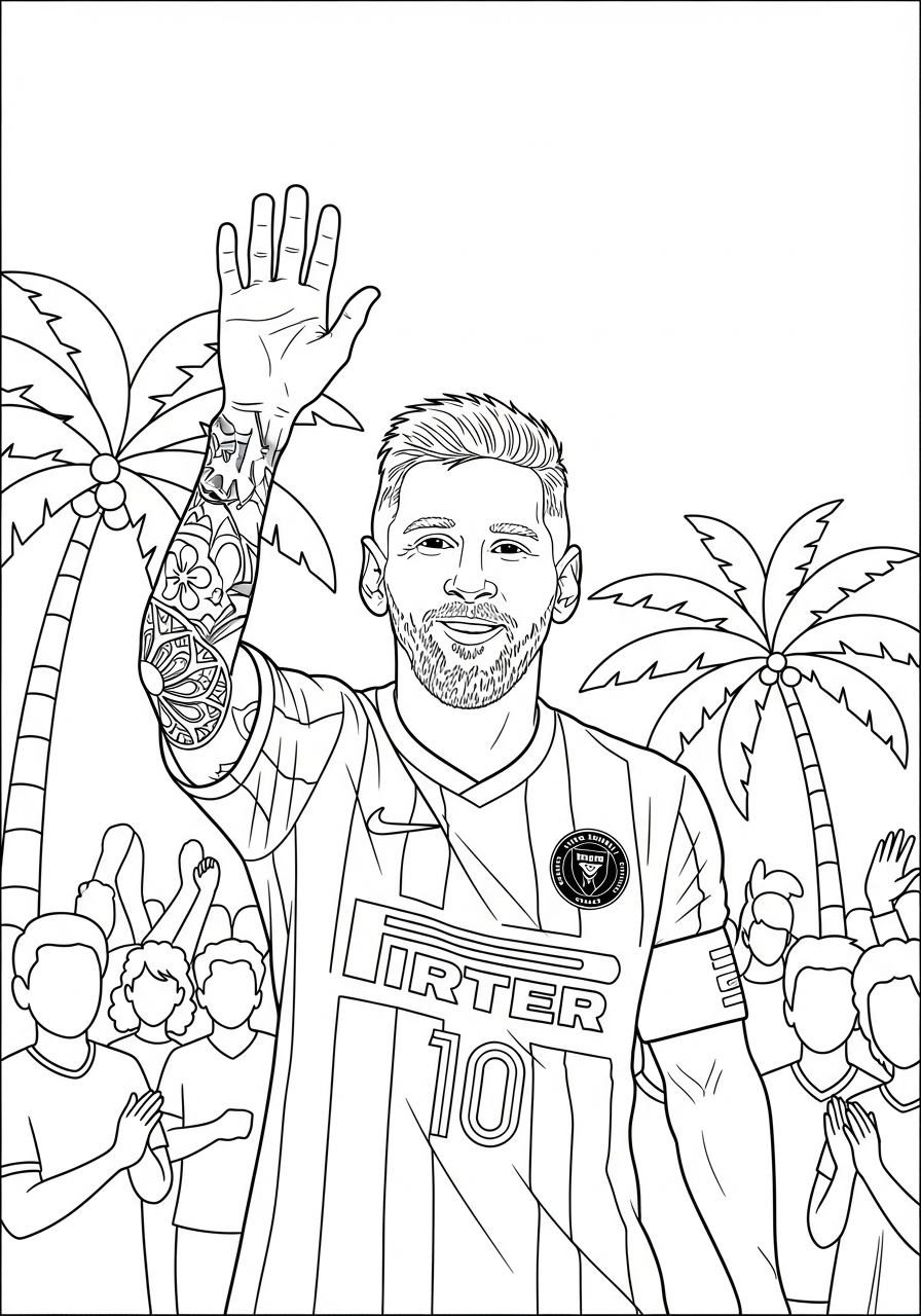 Messi Inter Miami jersey coloring page