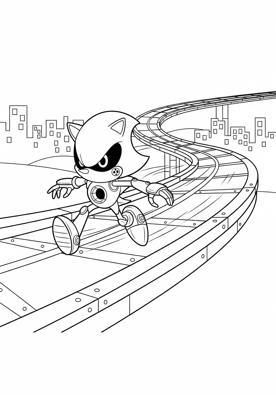 Metal Sonic Stardust Speedway coloring page