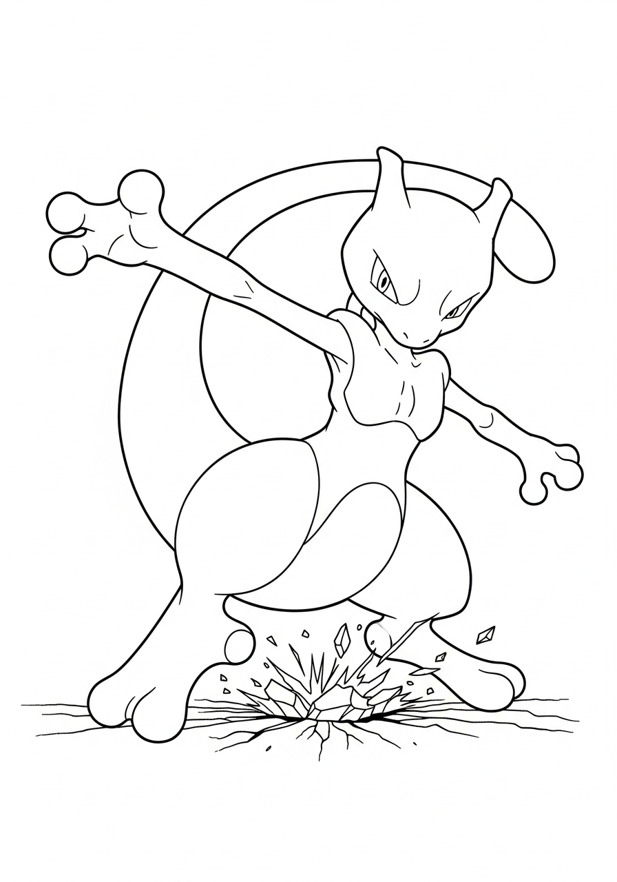 Mewtwo Coloring Pages 20 Mewtwo landing smash attack coloring page