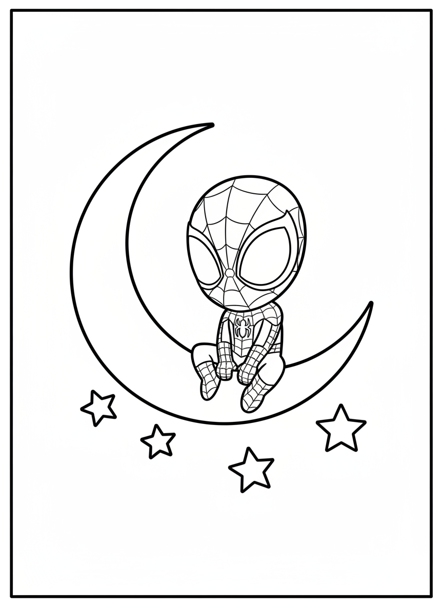 Miles Morales on moon – Spidey And His Amazing Friends coloring page