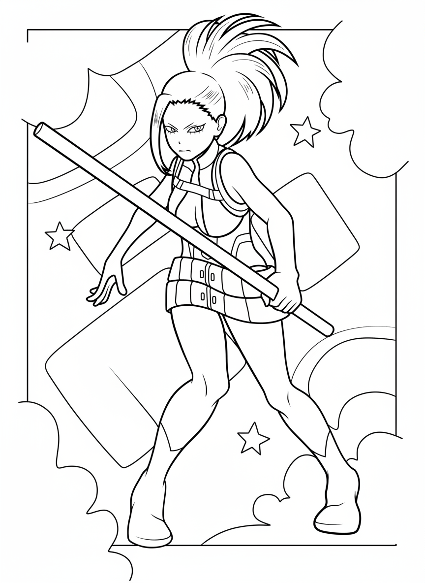 Momo Yaoyorozu hero My Hero Academia coloring page