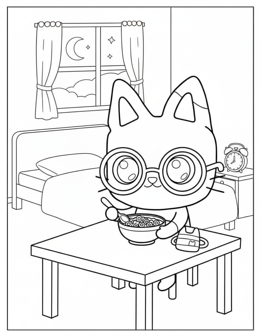 Pandy Relaxing In The Beach – Gabby’s Dollhouse Coloring Page