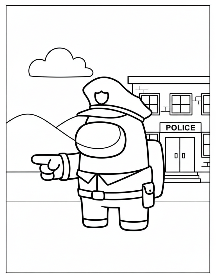 Police officer cop skin Among Us page