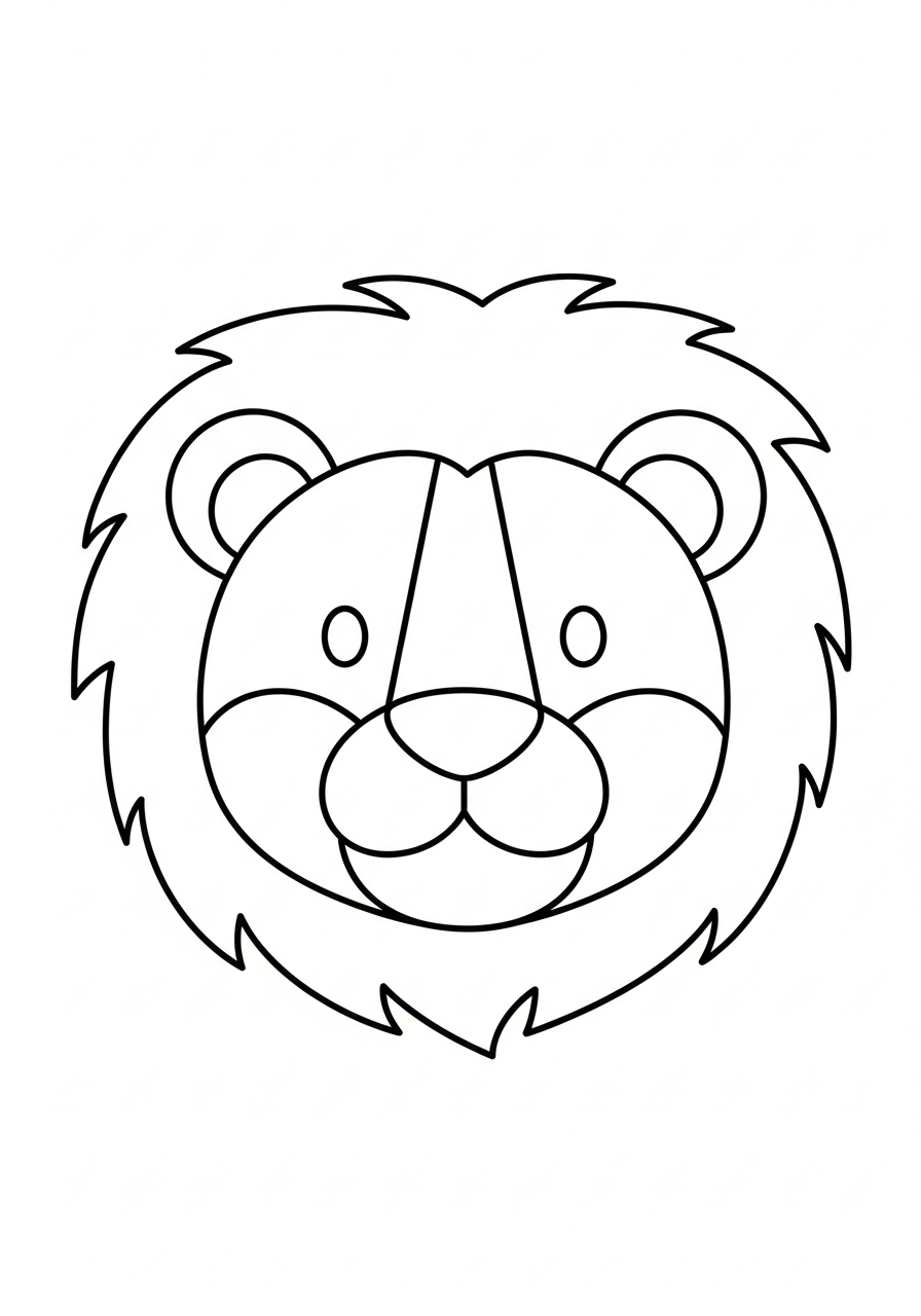 Printable lion face mask coloring page