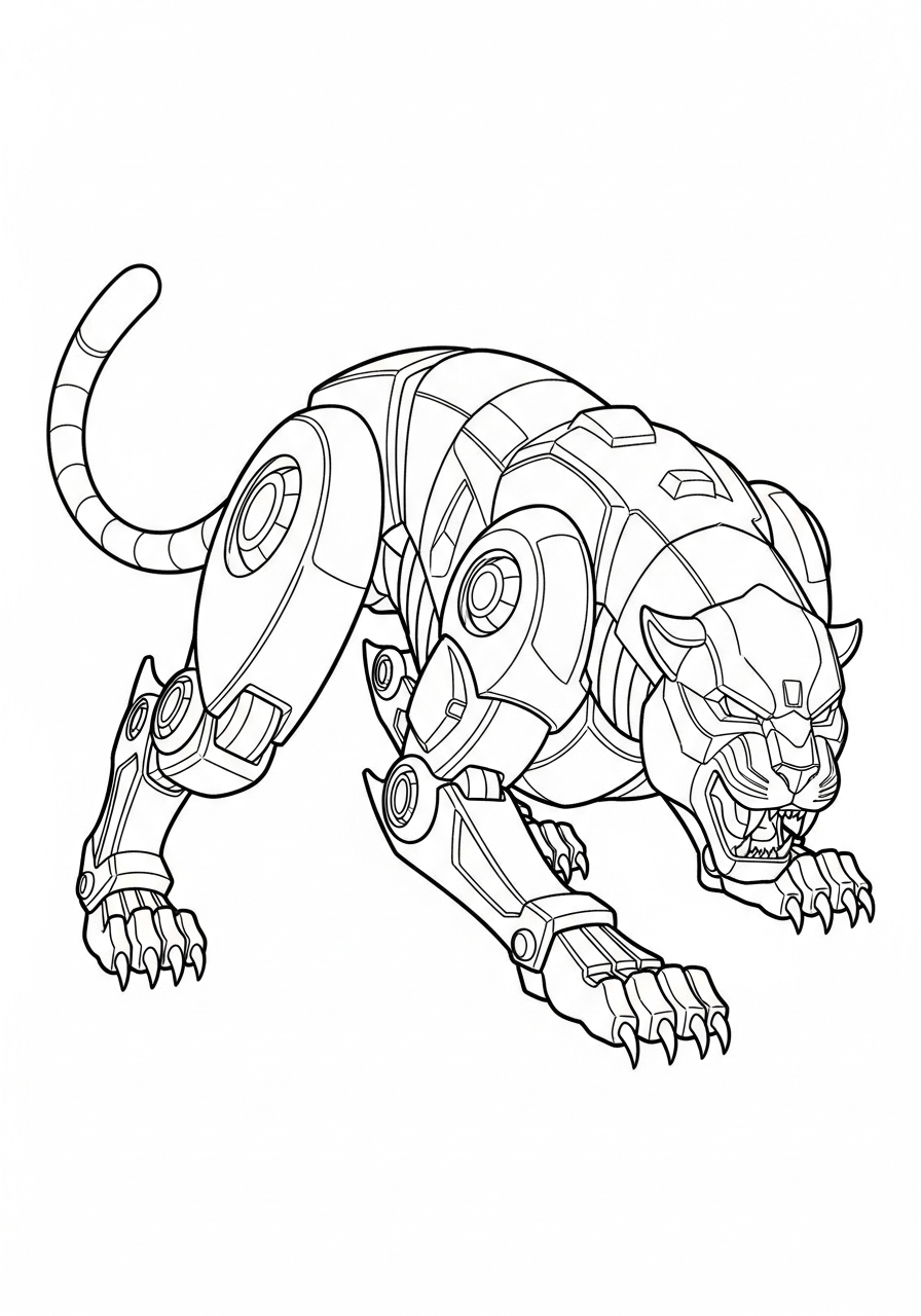 Ravage robotic jaguar decepticon beast coloring page
