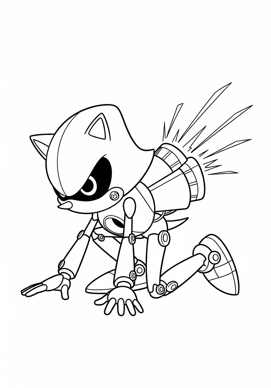 Ready to race Metal Sonic coloring page