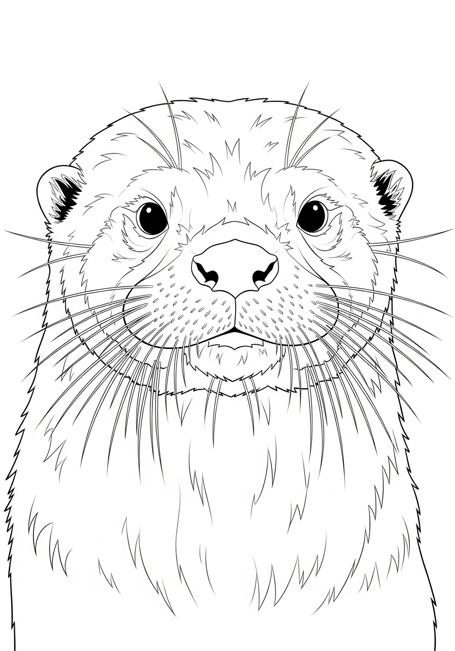 Otter Coloring Pages 31 Realistic river otter fur texture coloring page