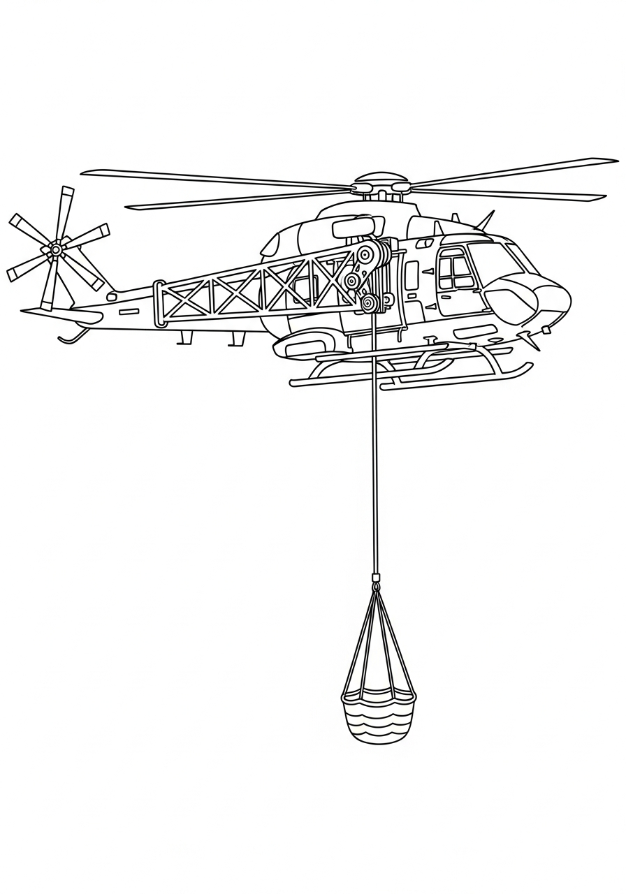 Airplane Coloring Pages 26 Search and rescue helicopter mission coloring page