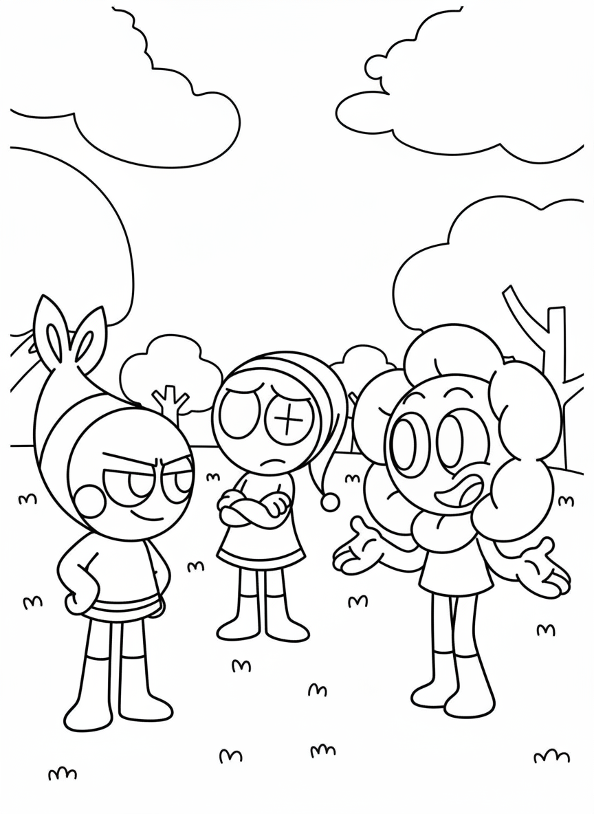 Shrimpo Astro and Dandy coloring page