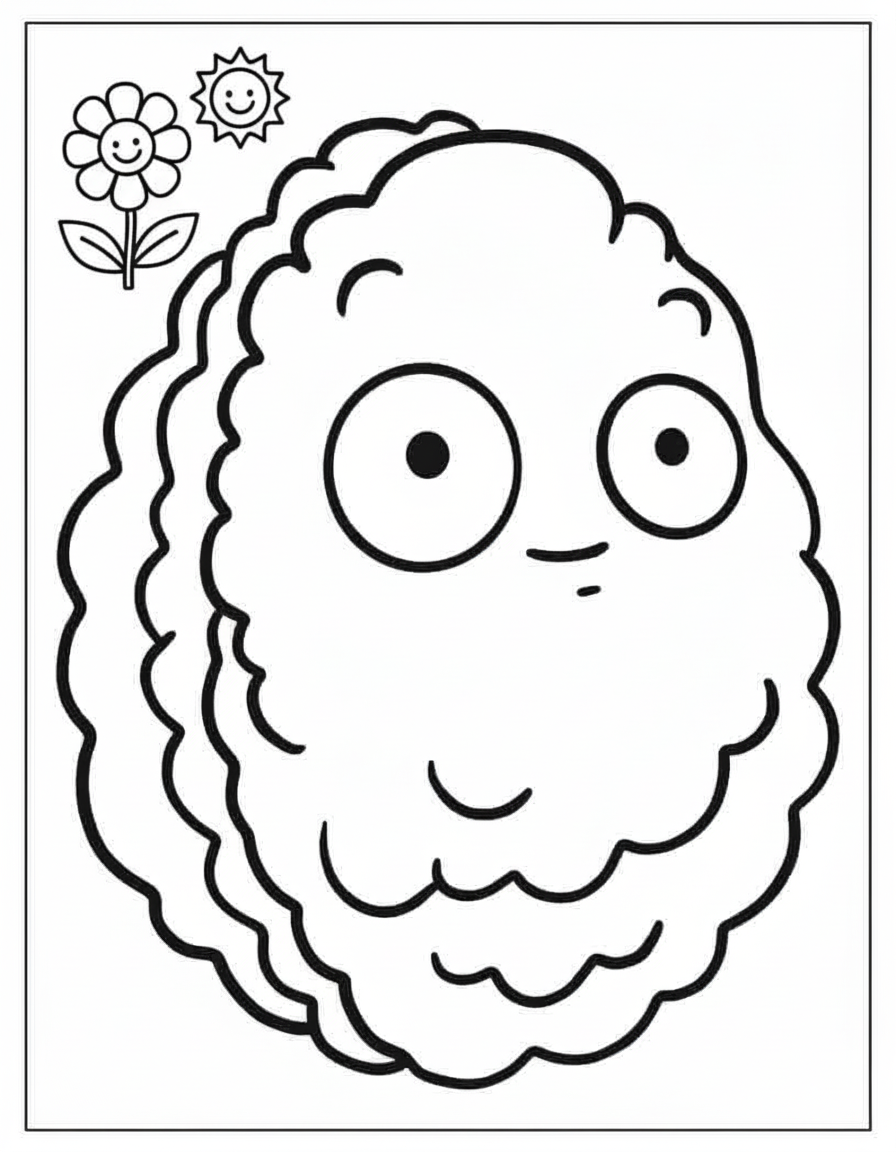 Simple Wall Nut character coloring page