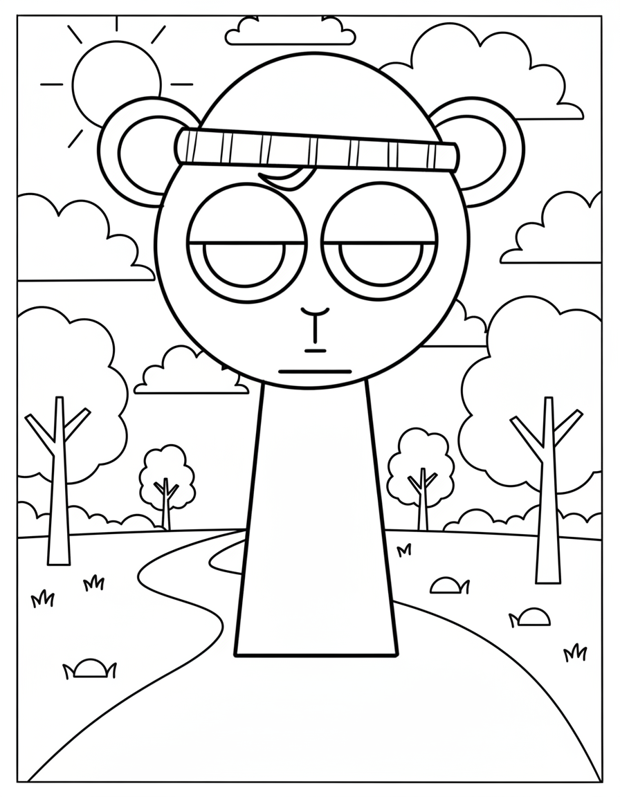 Sky Sprunki coloring page for preschoolers