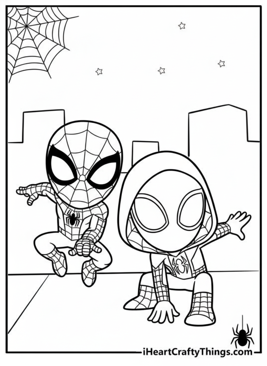 Spidey and Ghost Spider – Spidey And His Amazing Friends coloring page