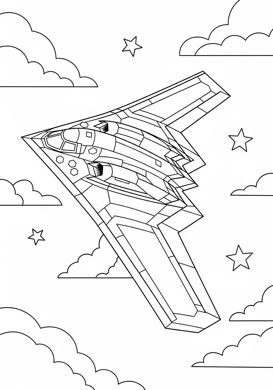 Airplane Coloring Pages 29 Stealth bomber military aircraft coloring page