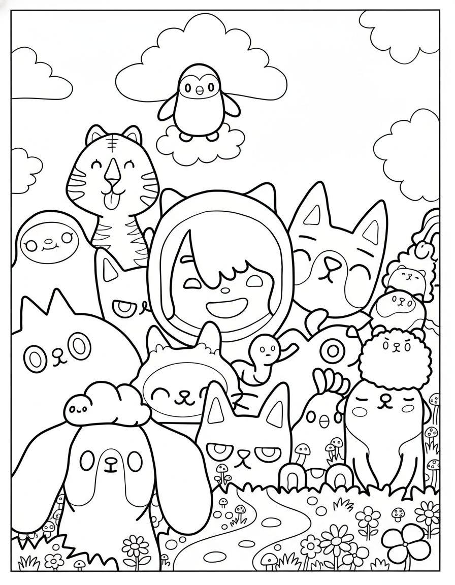 Toca Boca pets and animals coloring page
