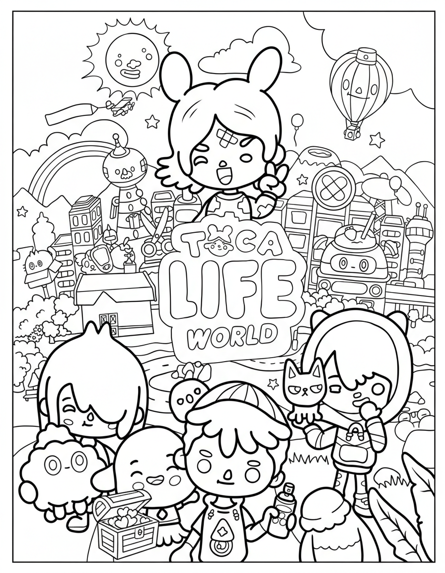 Toca Life World city poster coloring page