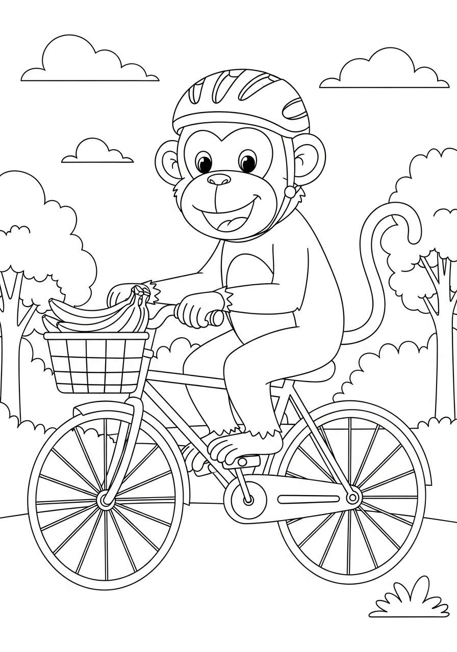 Monkey coloring page