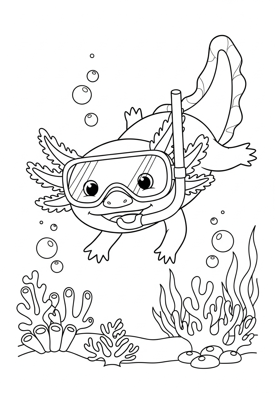 axolotl coloring pages for boys