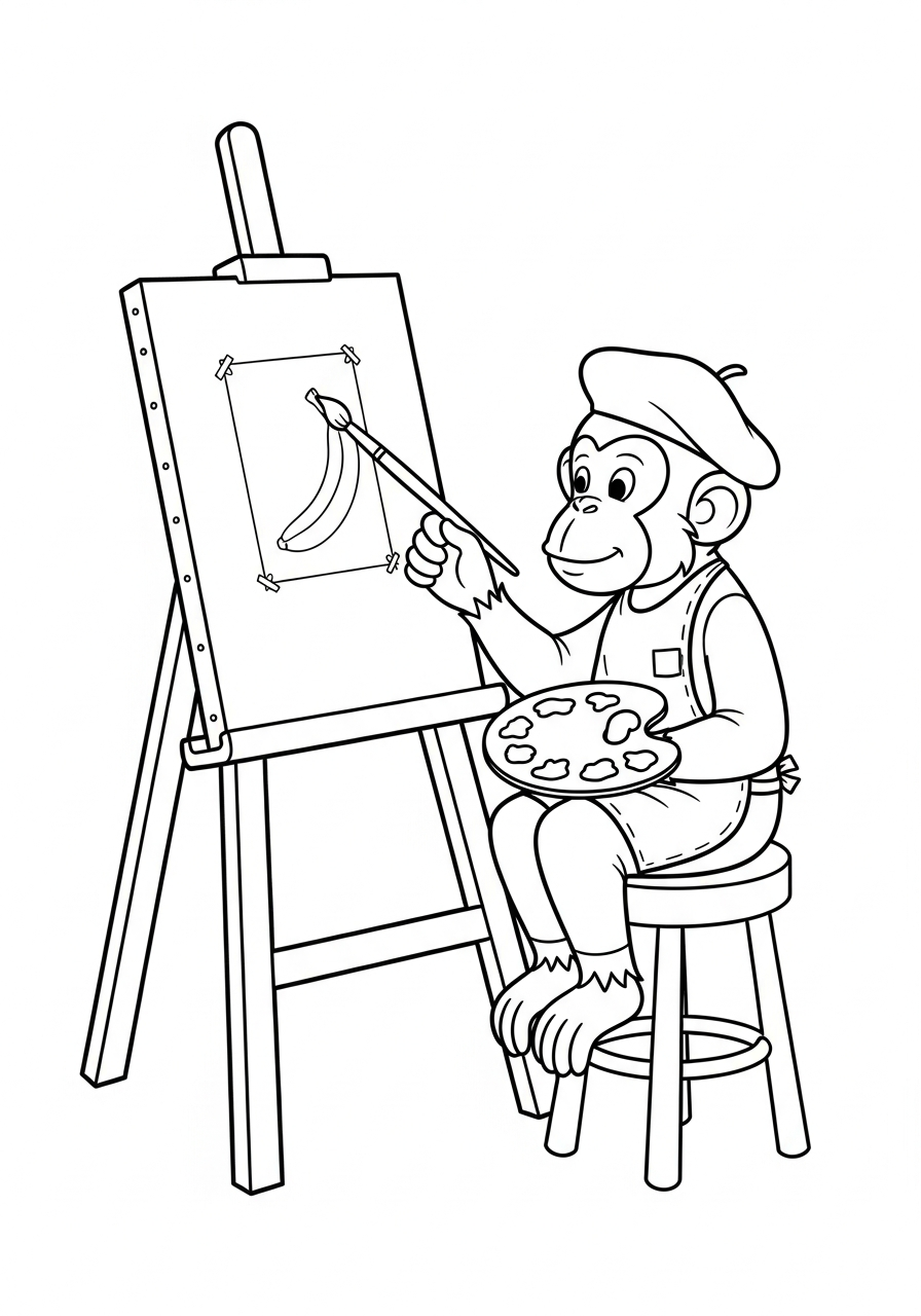 Monkey template for coloring