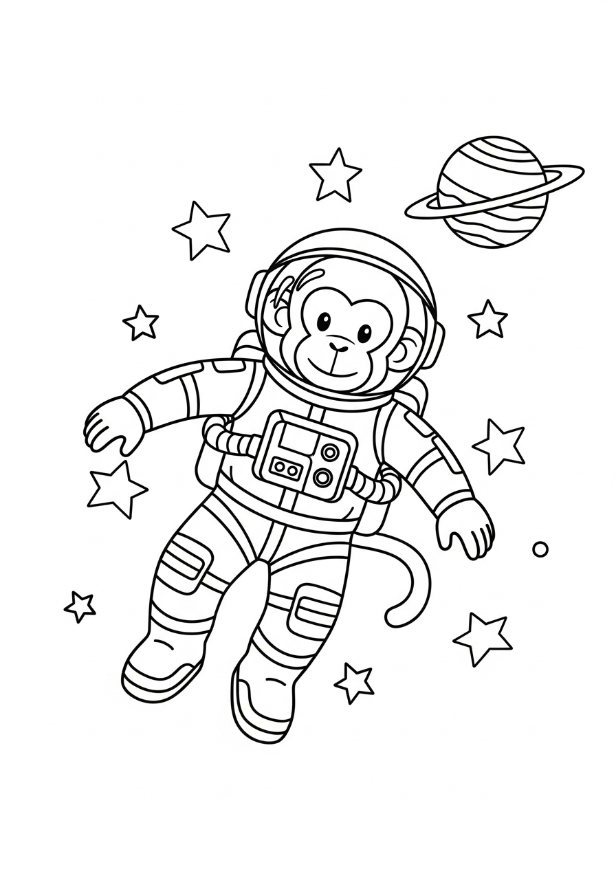 Monkey coloring pages free print