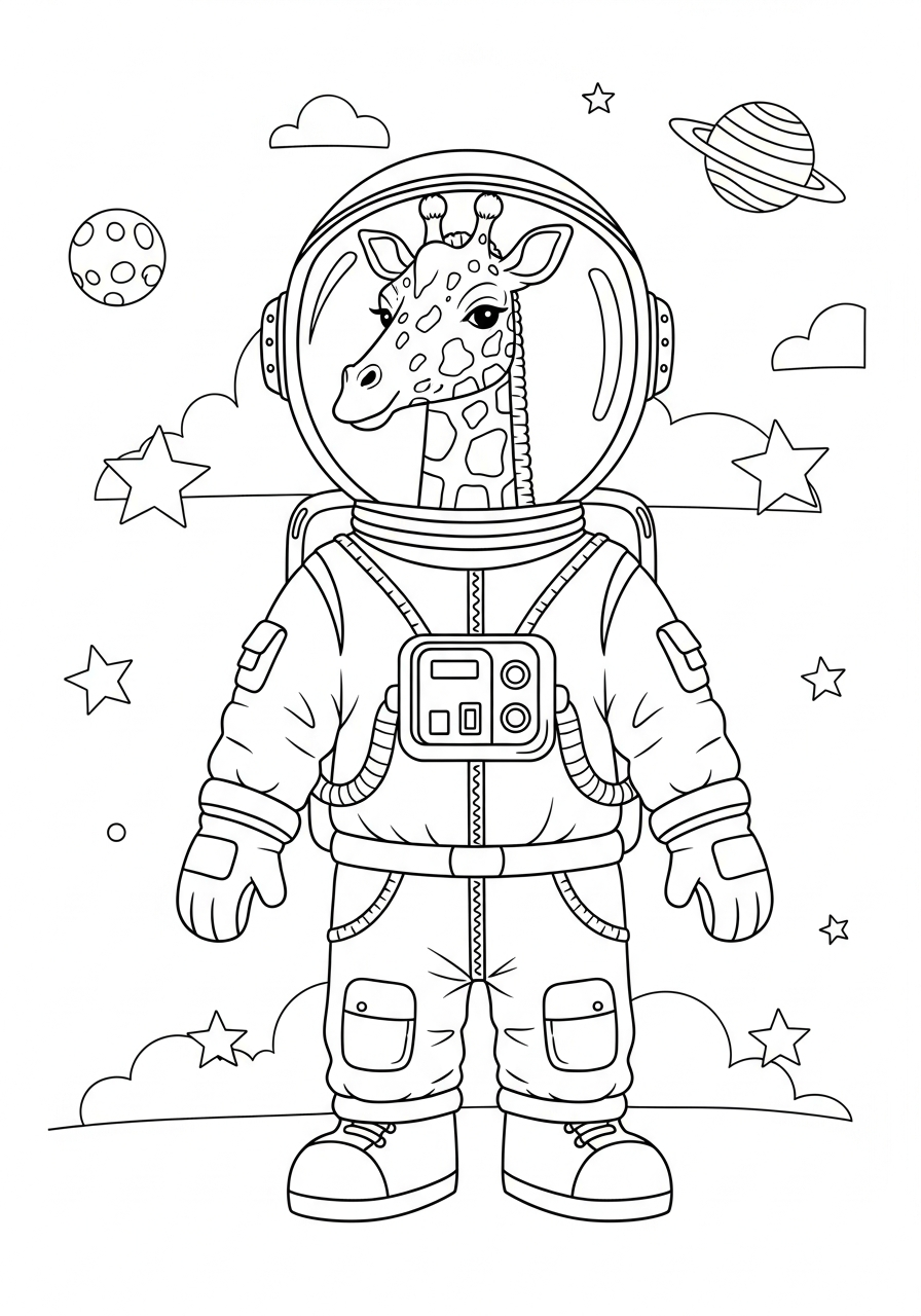 giraffe coloring pages printable free