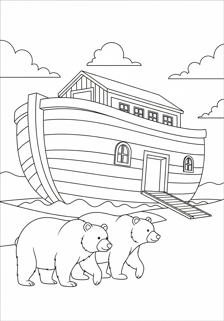 printable Noah’s Ark coloring page