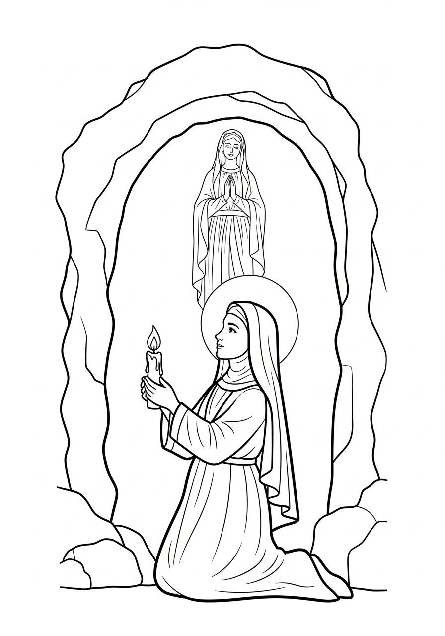download Our Lady of Lourdes coloring pages