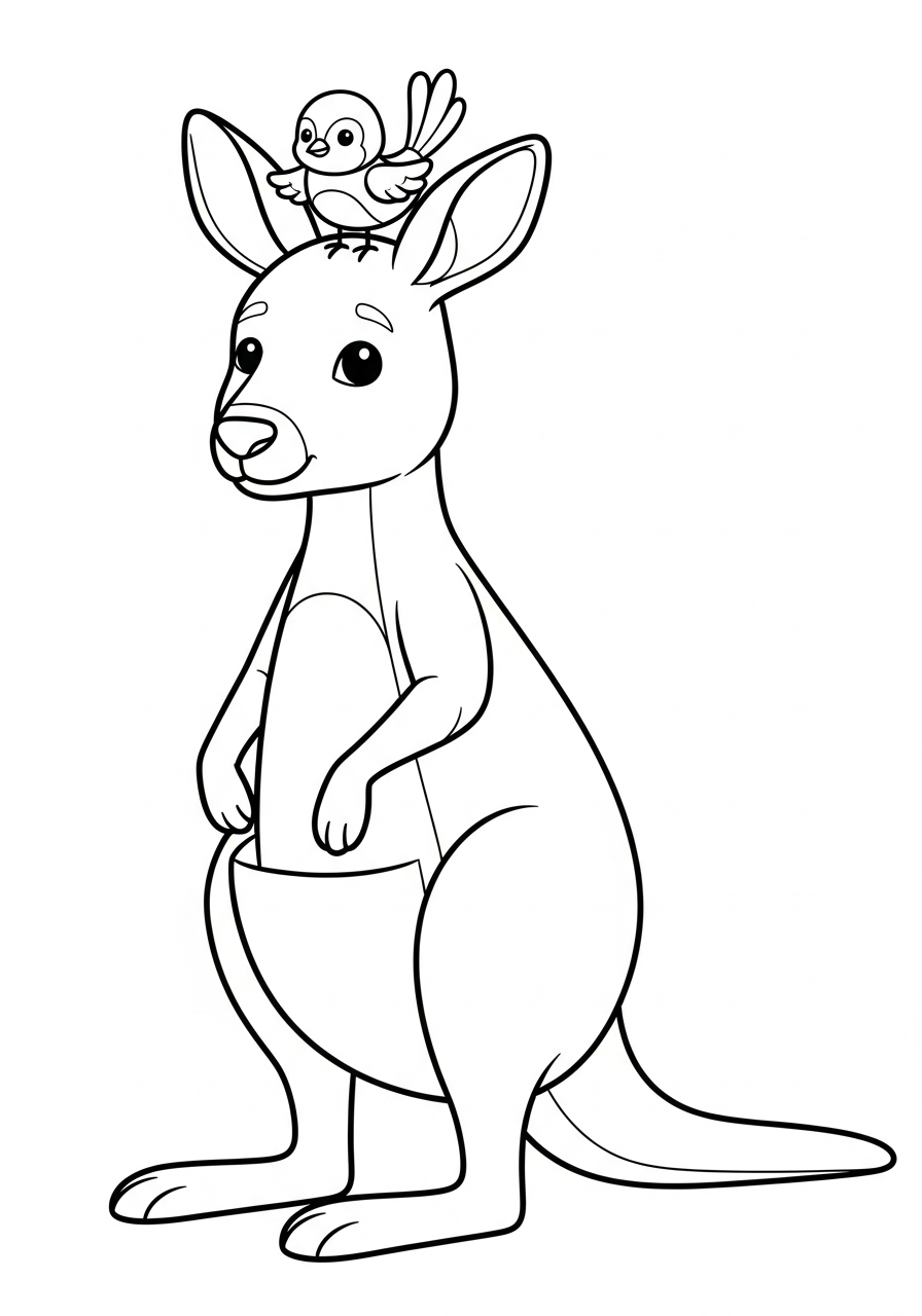 printable full page Kangaroo coloring pages