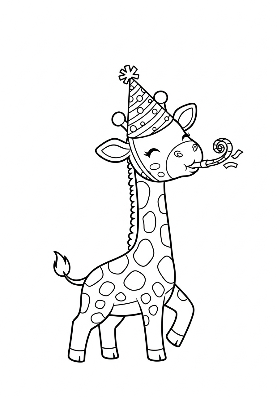 easy giraffe coloring pages for all ages