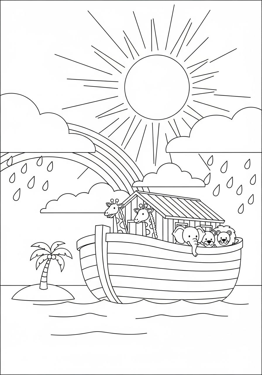 printable Noah’s Ark coloring book