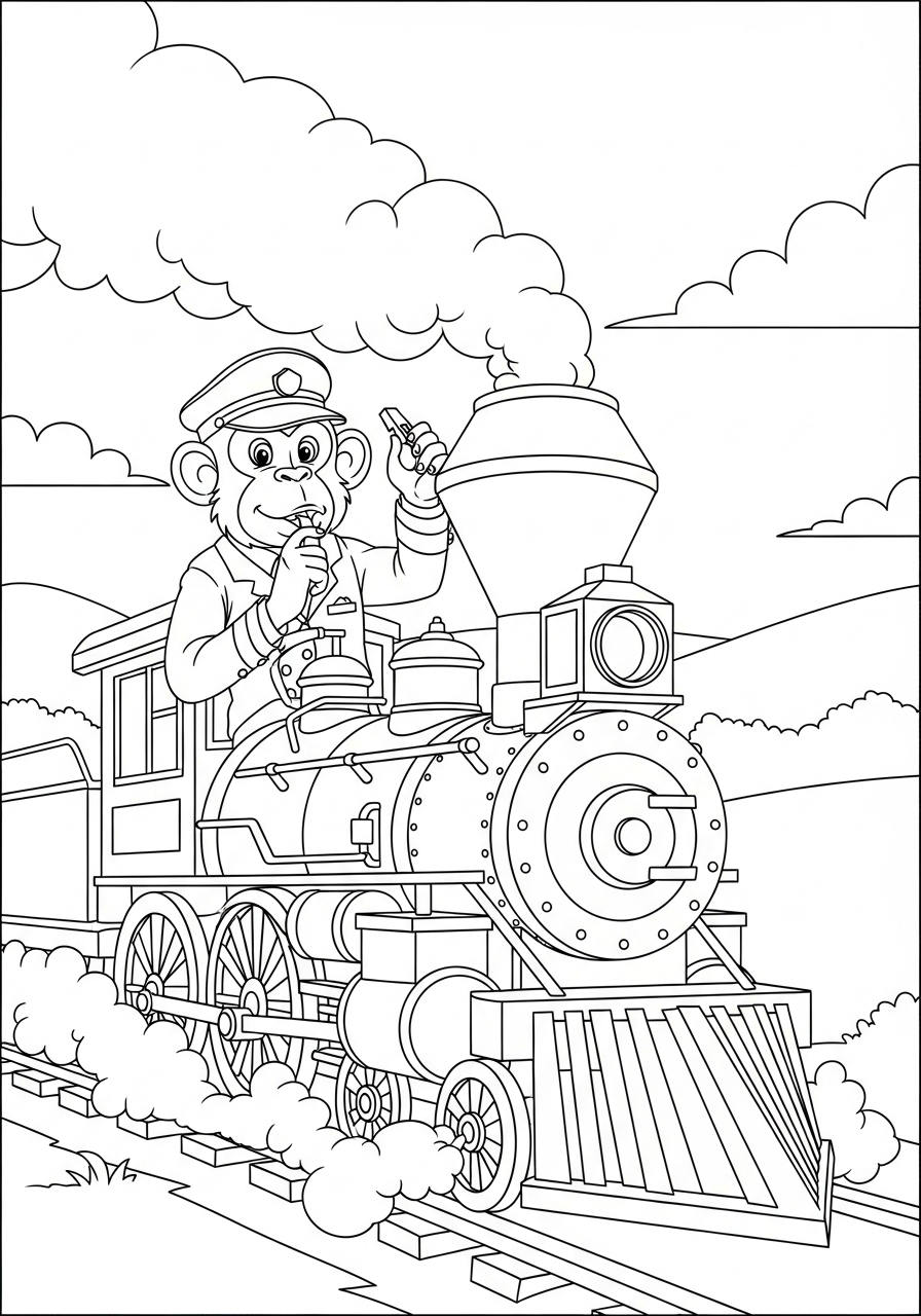 Monkey coloring pages for girls