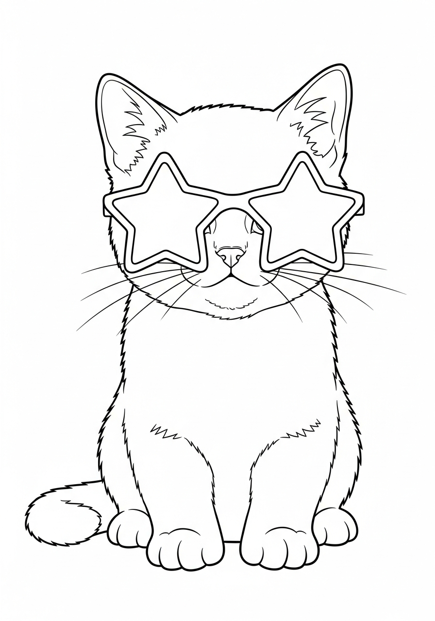 kitten coloring illustrations