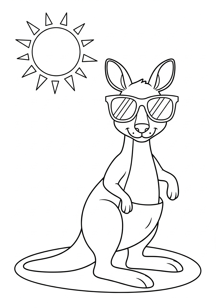 easy Kangaroo coloring page
