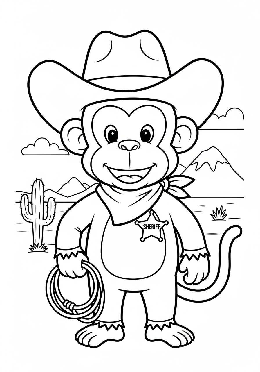 Monkey coloring pages to print