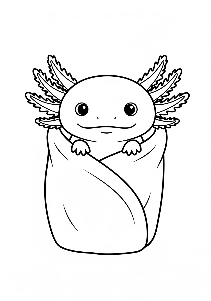 axolotl coloring pages for toddlers