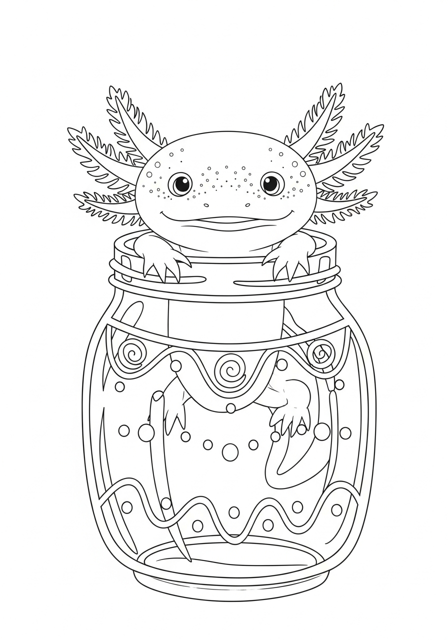 axolotl coloring pages kids