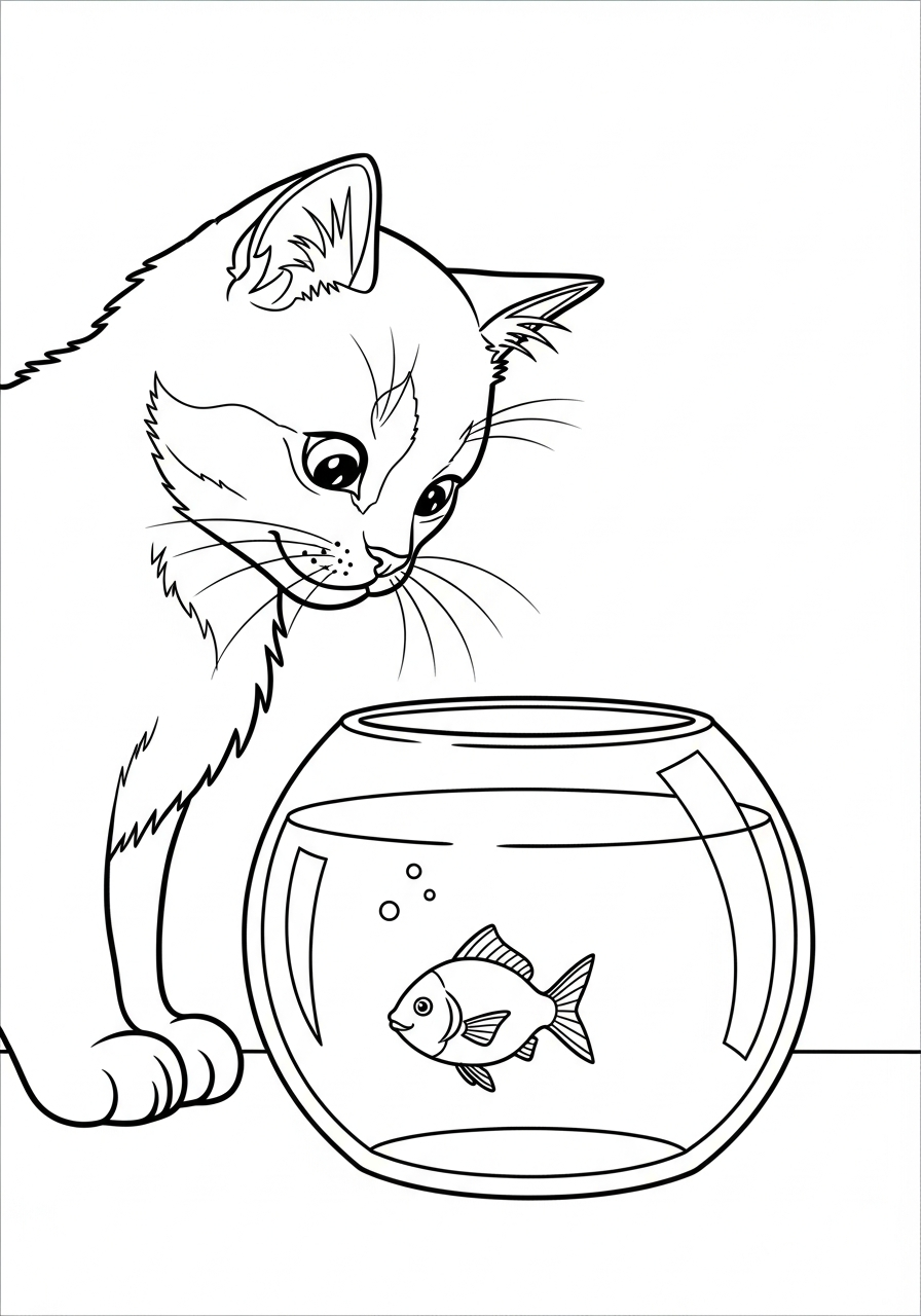 coloring page of kitten