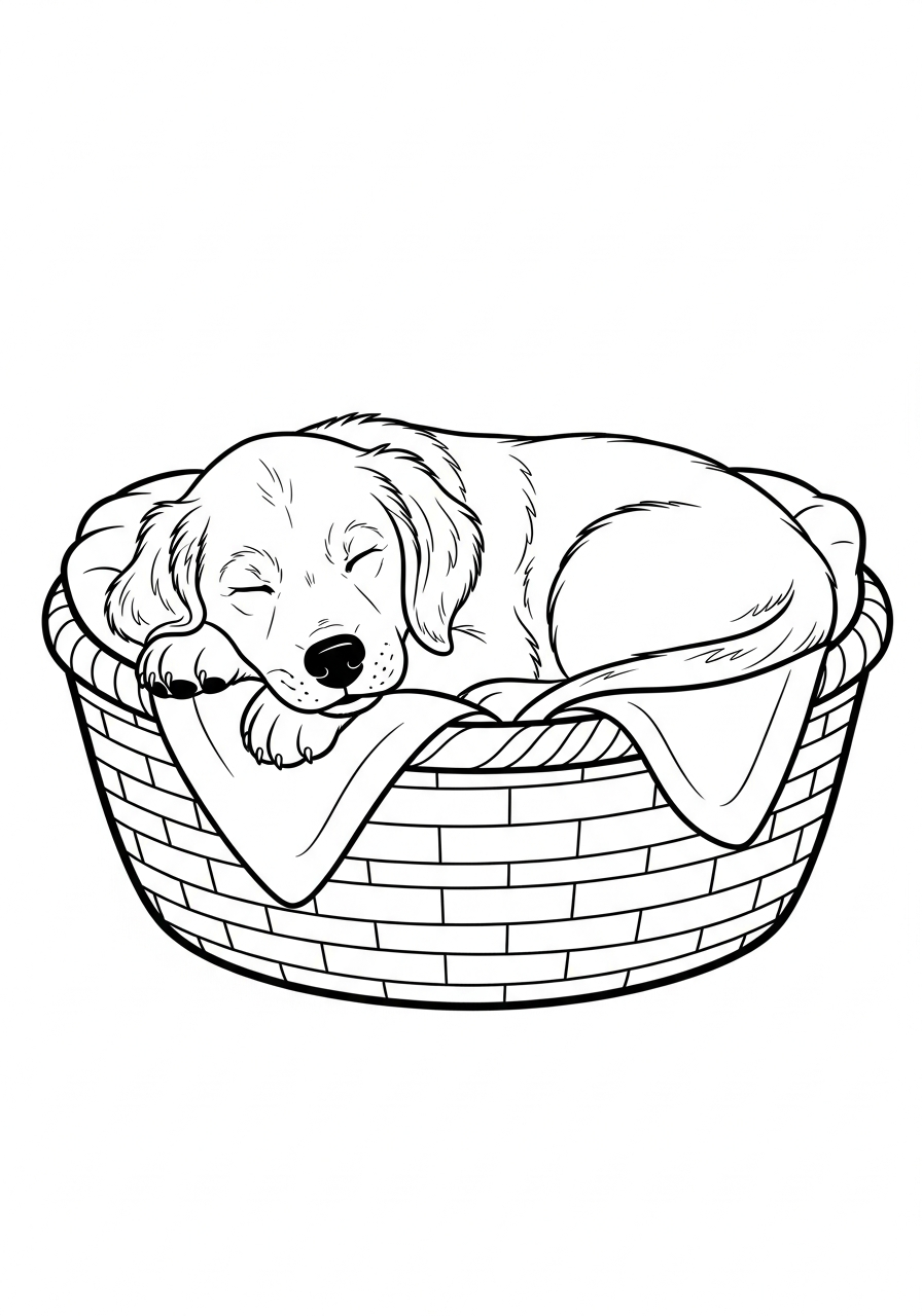 Golden retriever coloring pages easy